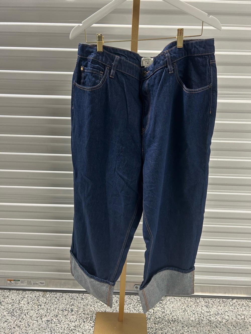 kate spade target collab dark blue denim jeans wide leg size 17 NWT
